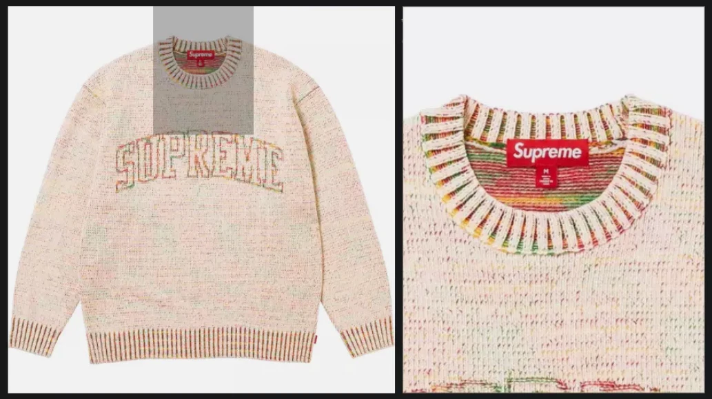 Pull Supreme Contraste Arc Taille Large SKITTLES Rayure Arc en ciel Tricot Col Rond?✅