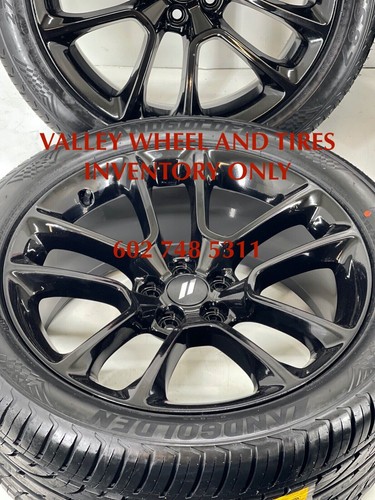 20" DODGE & DEMON SRT HELLCAT STYLE WHEELS TIRES REDEYE BLACK RIMS 5x115 STGGD - Picture 2 of 5