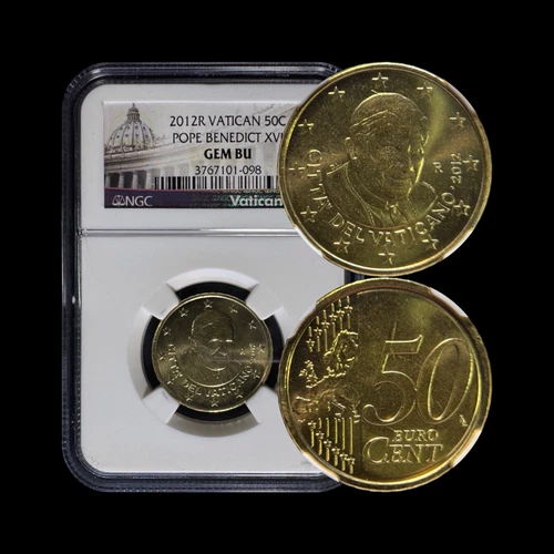 VATICAN CITY. 2012, 50 Euro Cents - NGC GEM - Pope Benedict, MS65, Rome 098