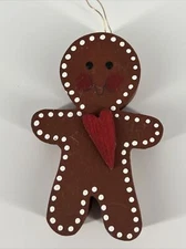 Handmade Gingerbread Man Christmas Ornament 3.25" Holiday Crafts Decoration