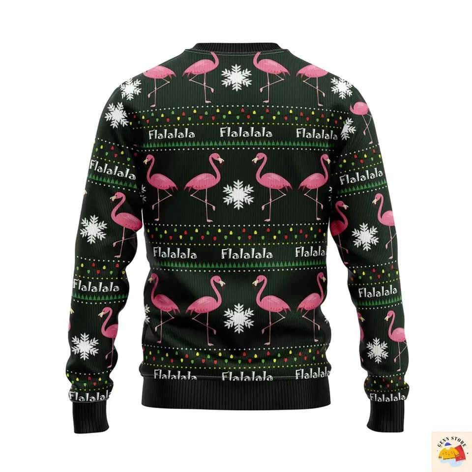 BG Flamingo Flalala Ugly Christmas 3D Sweater