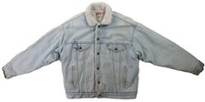 VTG 80s 90s Levi  s Levis USA Men's L Blue Denim Sherpa Lined Trucker Jean Jacket