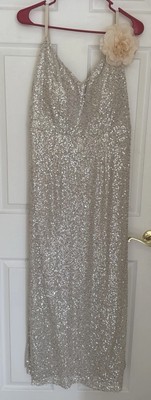Silver Sequin prom party dress size:L