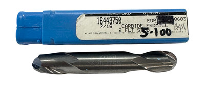 M.A. Ford 7/16'' Carbide Ball Double End Mill 2 Flute Stub Length USA Made
