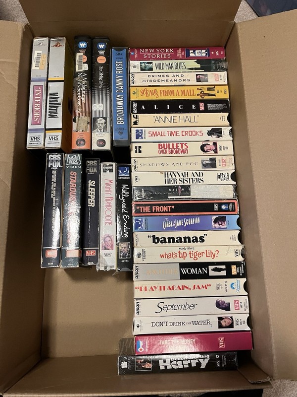 Woody Allen VHS 31 Movie Collection 1st Releases, Classics, Clamshell Big Box