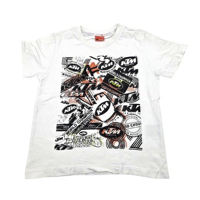 KTM Powerwear T-Shirt Jungen Weiß Grafisch Baumwolle Gr. 116
