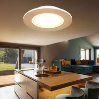 Deckenleuchte Deckenlampe Schlafzimmerleuchte Rund Backlight Holz Optik Braun