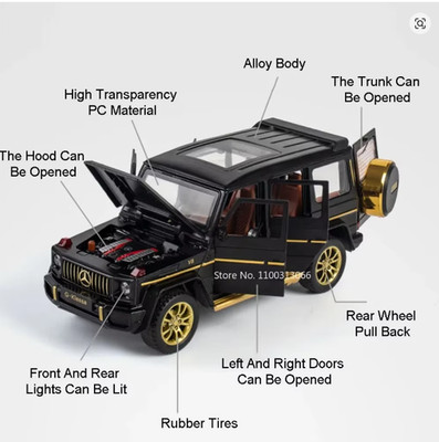1:32 Alloy G63 Toys Cars Models Doors Opened SUV with Light Sound Off-road....