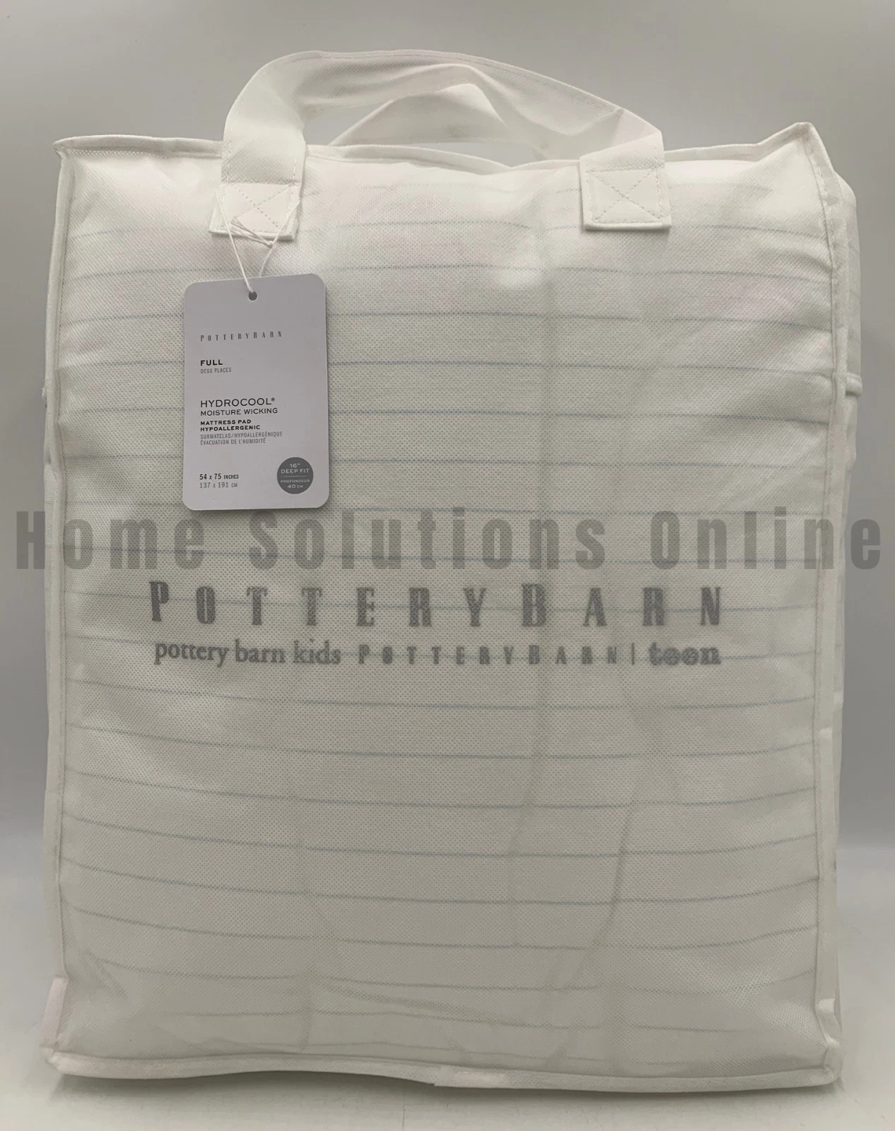 Pottery Barn HydroCool Moisture Wicking Down Alternative Mattress Pad Full T1206