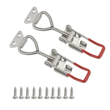 2PC 304 Stainless Steel Adjustable Lever Handle Lock Hasp Cabinet Box Latches...