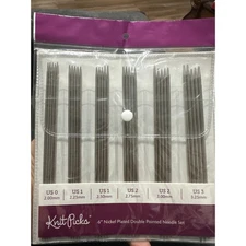Nickel Plated Double Pointed Knitting Needle Set 6" by Knit Picks  NWT