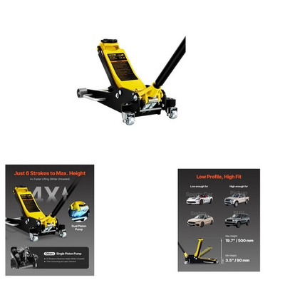 #ad #ad 3 Ton Floor Jack Aluminum Steel Racing Low Profile Dual Piston Quick Lift for $310.90