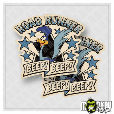Roadrunner Vintage Sticker Aufkleber 2er Set Oldschool Klassiker USA Cars