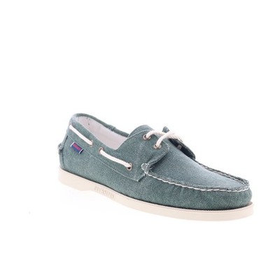 Sebago Portland Washed Canvas Herren Grün Leinwand Freizeitschuh