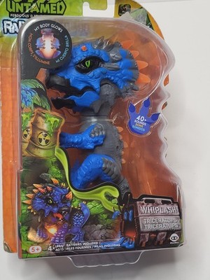 Wowwee Untamed Radioactive Whiplash Triceratops Interactive 6'' Fingerling Figure
