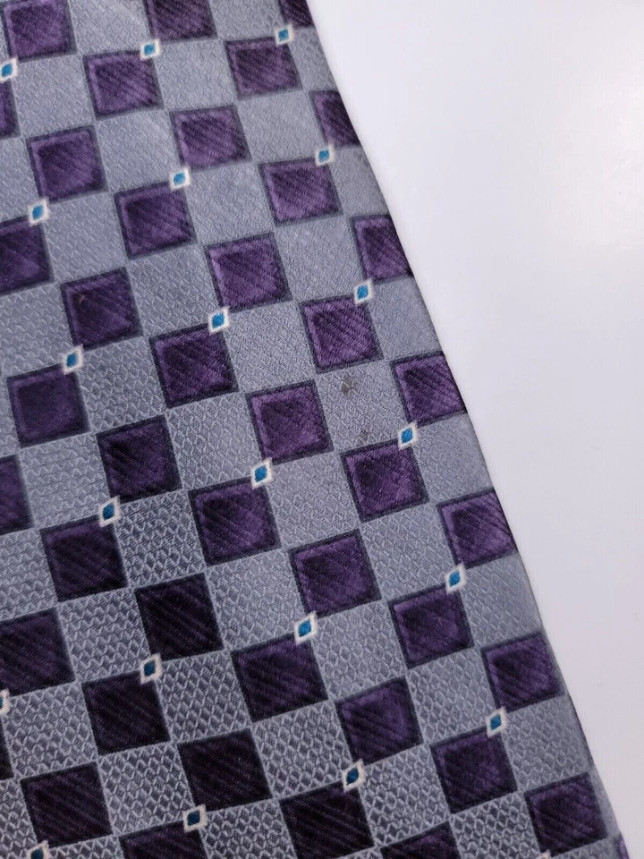 Corbata formal Dockers para hombre 59"Lx4"W gris/púrpura Foto 3 de 4