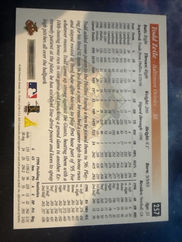 1997 Score - Todd Zeile #257 Showcase Series Artist Proof - Image 4 of 4