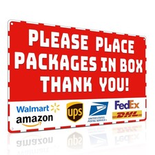 8x12 Inch Package Box Sign Please Place Packages In Box Deliveries Decor