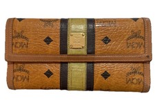 MCM Cognac Medium Tri-fold Wallet AUTHENTIC