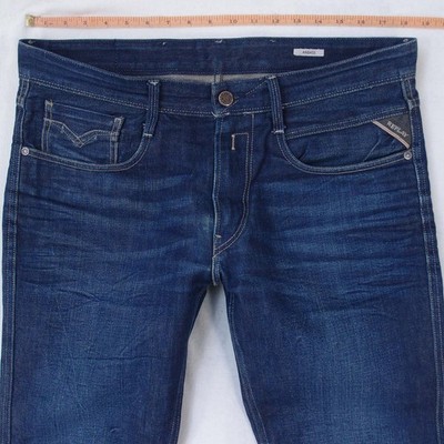 Mens Replay M914 ANBASS Slim Tapered Blue Jeans W35 W36 L32
