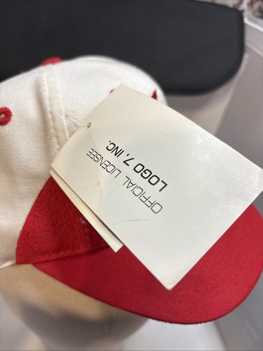 DE COLECCIÓN COMO NUEVO AÑOS 90 NFL KC CHIEFS LOGO ATLÉTICO DIENTE DE TIBURÓN GORRA SNAPBACK ¡Con ETIQUETAS RARO! - Imagen 4 de 14