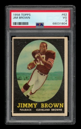 1958 Topps Set-Break # 62 Jim Brown PSA 3 VG