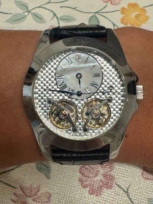 Yves Camani Automatic Double Balance Open Heart Men's Watch Box & Papers Working