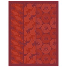 Le Jacquard Francais Yukata Red Cotton Tea or Kitchen Towel
