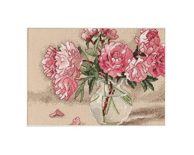 Dimensions Peonies in Vase Counted Cross Stitch Kit 65048