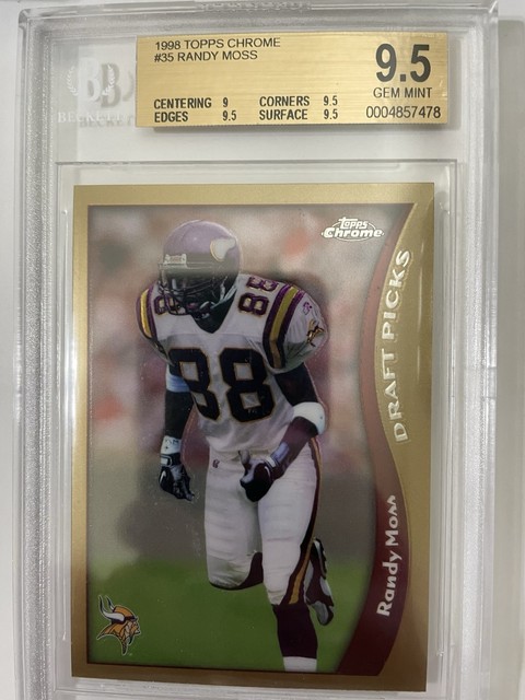 Randy Moss RC 1998 Topps Chrome No. 35 BGS 9.5 Gem Mint Minnesota Vikings
