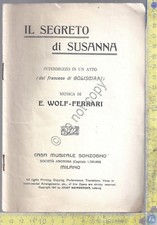 Libretto Opera - Il segreto di Sussanna - Wolf - Ferrari - Sonzogno