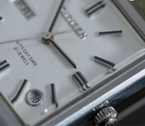Citizen Analogico Automatico Uomo Ventage Auto Day Date Square Super Rara Monaco Coll - Foto 12 di 12