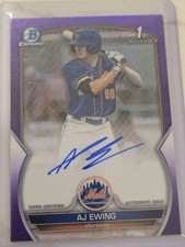 2023 Bowman Draft Chrome Prospect Auto AJ Ewing #CDA-AE Purple Refractor /250 