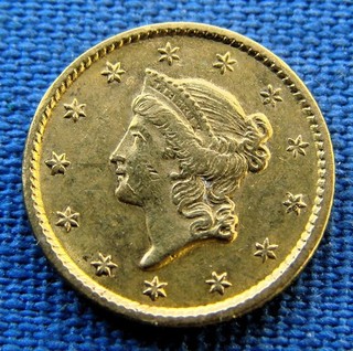 VERY NICE LOOKING 1851 $1.00 GOLD LIBERTY HEAD ESTATE FRESH