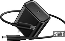 5FT USB-C Beats Earbuds Wall Charger Cord for Solo 4, Studio Buds Black