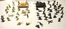 Vintage Green Tan Army Men Soldiers Lot Of 138 Figures Tanks