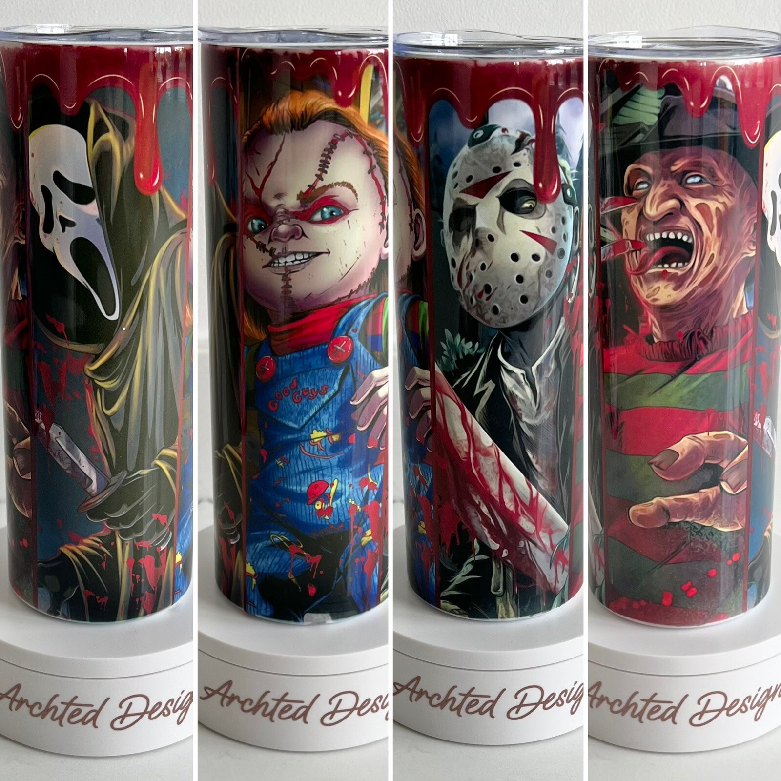 Horror Movie 20oz Stainless Steel Tumbler Double Walled Lid And Straw Scream