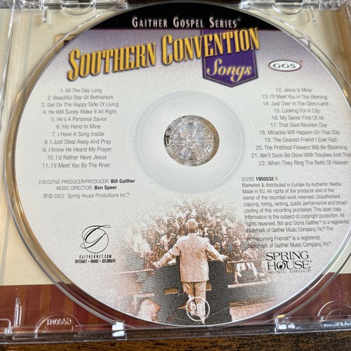Bill & Gloria Gaither Southern Convention Songs (CD)Their Homecoming Friends - Picture 3 of 3