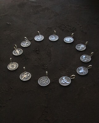 Pisces Zodiac Necklace   925 Silver Horoscope Pendant, Astrology Jewelry, Celest