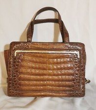 Sac Vintage 50's Marron / Bronze style peau de Serpent