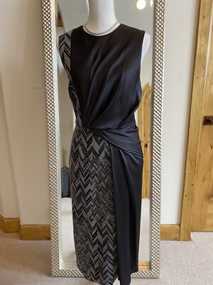 Jason Wu Pre-Fall 2016 Black/Grey Chevron Patterned Midi Pencil Dress Size  US 4 | eBay