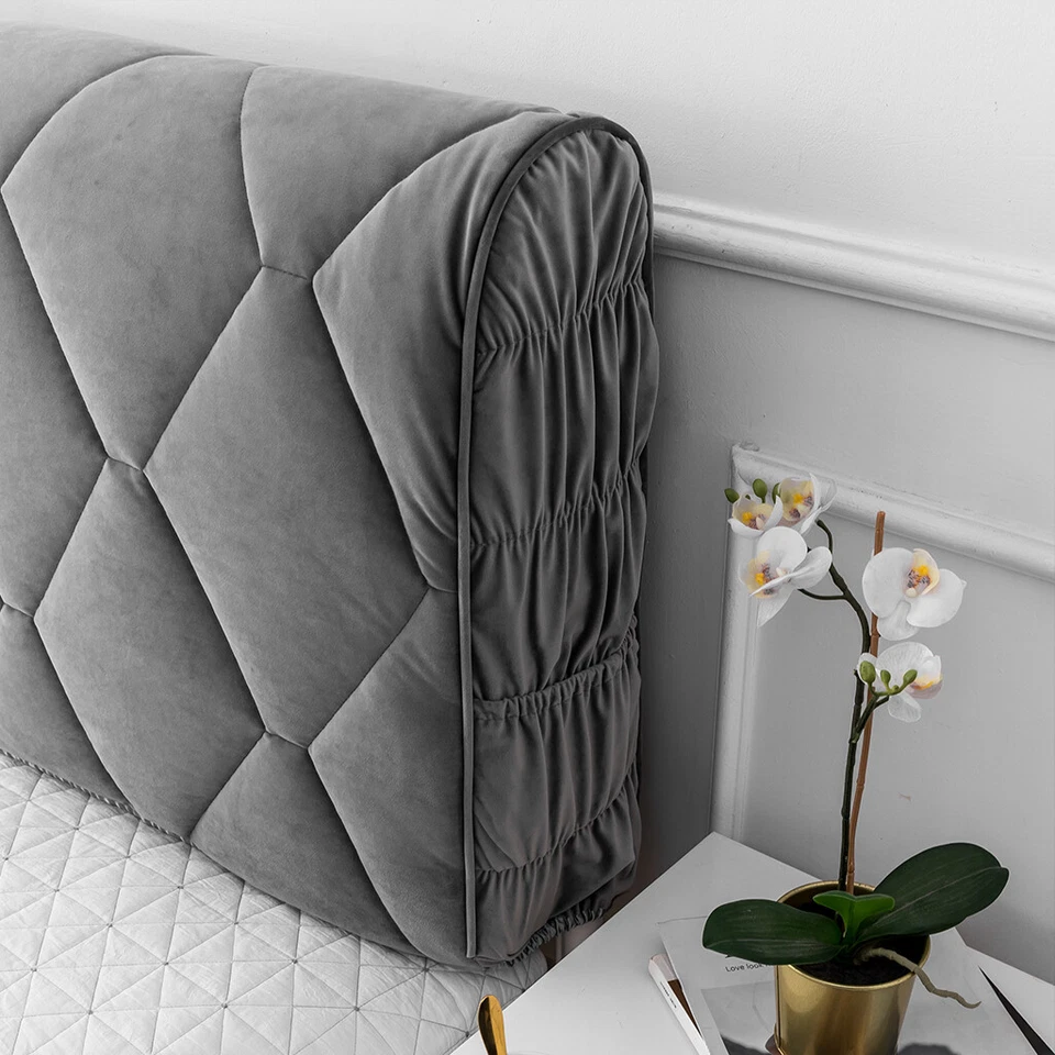 Luxury Thicken Headboard Cover Soft Bed Head Back Decor Protector Slipcover - Image 4 of 4