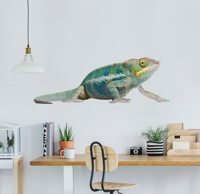 3D Grün Gecko C261 Tier Wallpaper Wandbild Poster Wandaufkleber Abziehbild Zoe