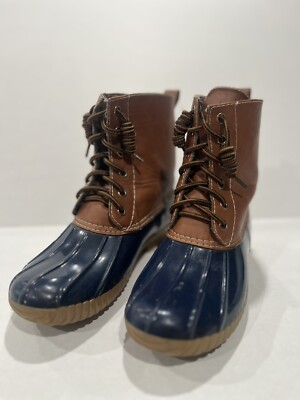 Bonnibel Women's Size 7m Line Rubber Brown Waterproof Navy Tan