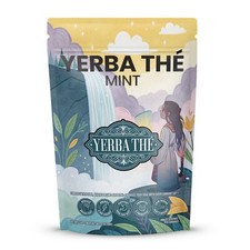 Yerba Mate Instant Tea Powder Gut Health Prebiotics - Mint Flavor - 32 Servings