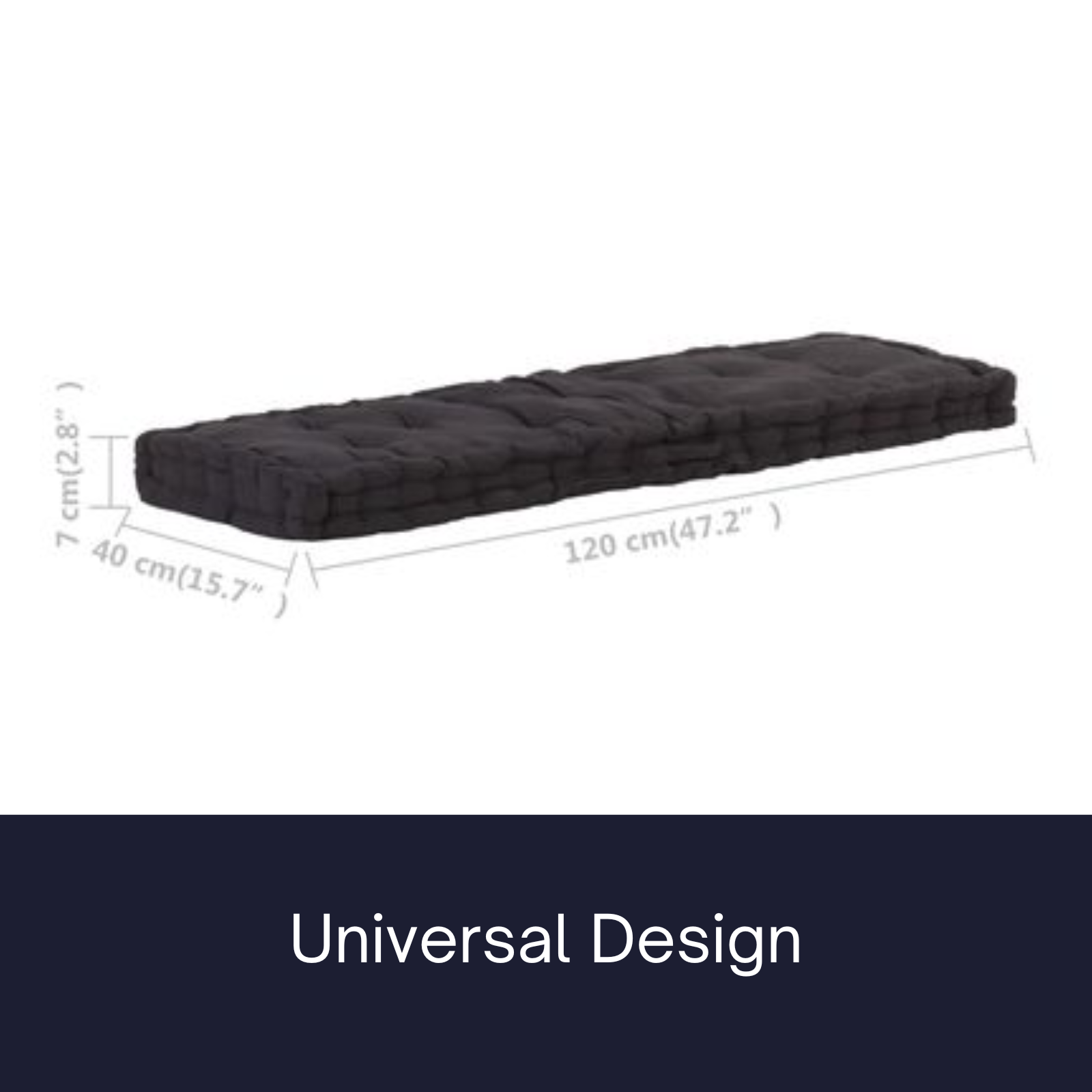 Thick Floor Cushion 120cm Cotton Upholstery Pallet Sofa Garden Bench