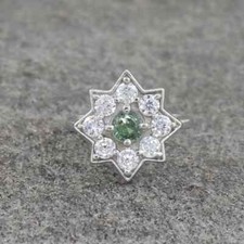 Green Sapphire 925 Sterling Silver Engagement Gift Ring Size 6.25 US