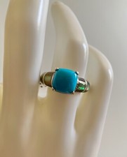 Bali Legacy Sleeping Beauty Turquoise, Abalone Shell Ring - Size 7 3.15 ctw. 