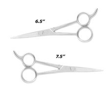 2 HAIR CUTTING BARBER SCISSORS ICE TEMPERED ADJUSTABLE PROFESSIONAL 6.5" 7.5"