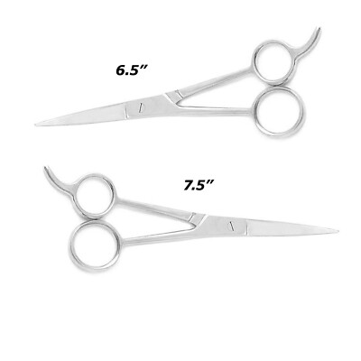 2 HAIR CUTTING BARBER SCISSORS ICE TEMPERED ADJUSTABLE PROFESSIONAL 6.5'' 7.5''